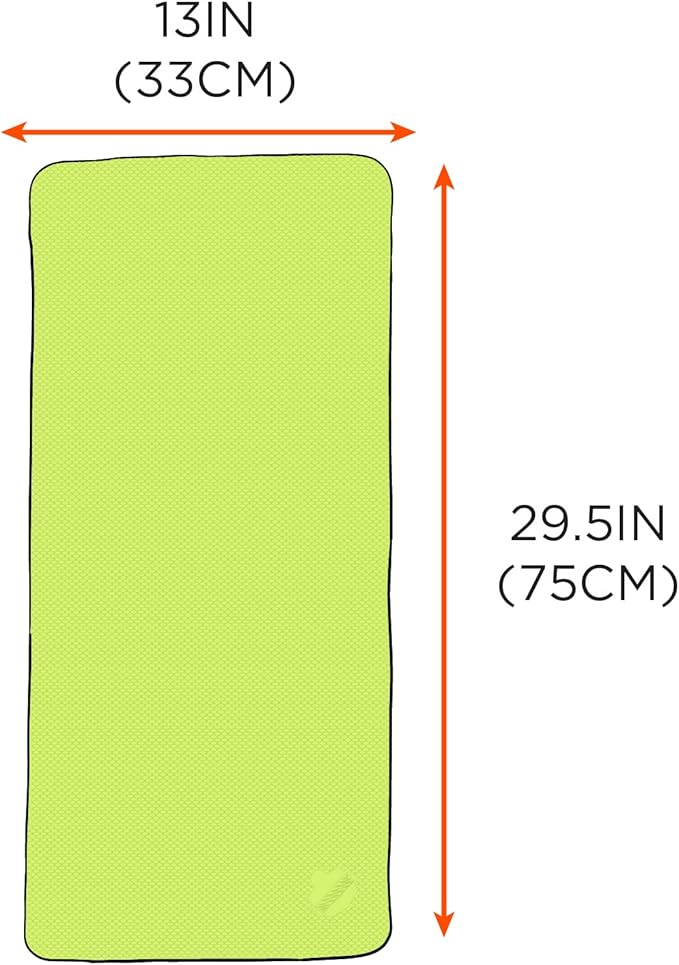 Ergodyne Chill Its 6602 Cooling Towel, Long Lasting Cooling Relief,Lime 29.50" x 0.50"