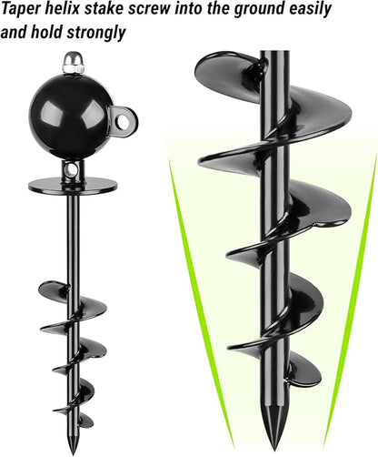 SELEWARE Dog Tie Out Stake Outdoor Anti-rust Dog Anchor for Large Dogs up to 220 lbs, Free Rotation Dog Stake Dog Camping Gear Twist Rod Included