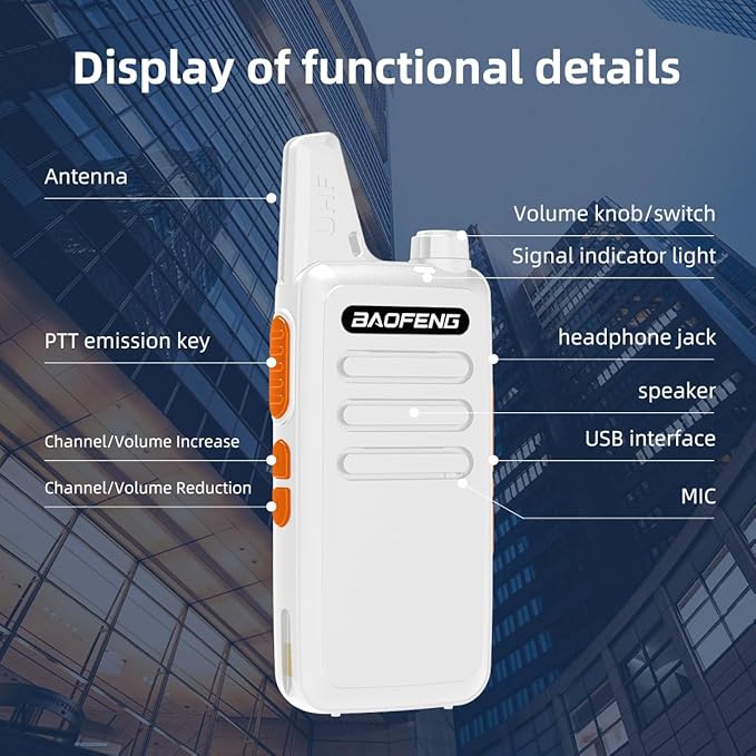BAOFENG BF-888S Upgraded Walkie Talkies T20 Long Range Walkie Talkie for Adults with Earpiece Mic Rechargeable 2-Way Radios Handheld Two-Way Radios Transceiver Kids with USB Charger for Camping 2pcs