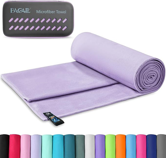 BAGAIL Camping Towel with EVA Case, Compact & Ultra Soft Microfiber Travel Towel - Super Absorbent & Lightweight Quick Dry Towels for Sports, Beach, Gym, Backpacking, Hiking and Yoga
