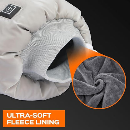 Heated Hand Warmer Pouch with 10000 mAh Rechargeable Battery, Up to 15 Hours of Warmth Electric Heated Hand Muff, Ideal for Football, Golf, Hunting, Fishing, Camping, Winter Outdoor Walk - Gray