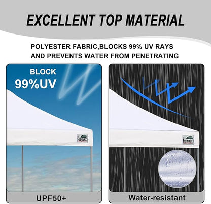 Eurmax USA Standard 10x10ft Patio Pop Up Canopy Tent for Outdoor Events Commercial Instant Canopies with Heavy Duty Roller Bag,Bonus 4 Canopy Sand Bags (Purple)