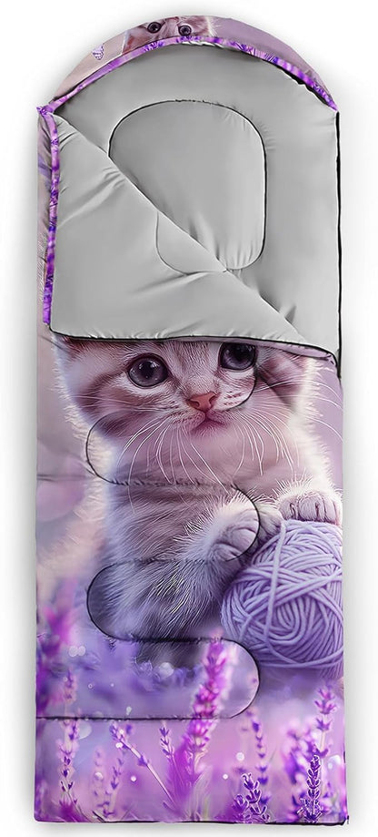 HOSIMA Dear Hunting Pattern Cold Weather Sleeping Bags for Adults,Black Light Weight Sleeping Bags for Kids Adults,WaterProof Sleeping Bags for Outdoors Hiking.