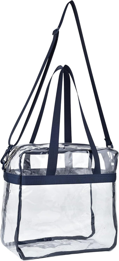 USPECLARE Clear Tote Stadium Approved, Security Travel & Gym Clear Bag for Work Sports Games Concerts