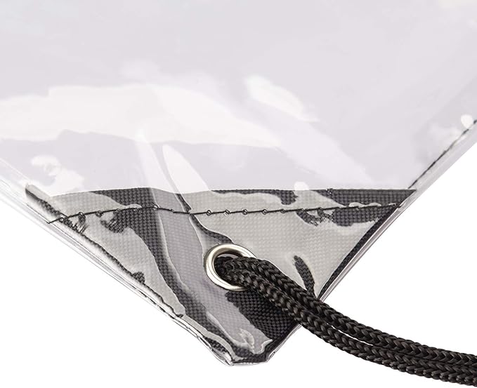 HAOGUAGUA 2 Pieces Clear Drawstring Bags, Waterproof Small Clear Bag for Stadium Colleges Sport Event Work Concert Security Approved