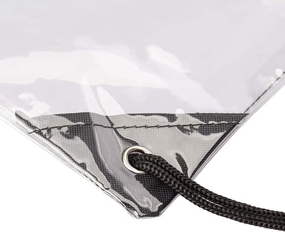 HAOGUAGUA 2 Pieces Clear Drawstring Bags, Waterproof Small Clear Bag for Stadium Colleges Sport Event Work Concert Security Approved