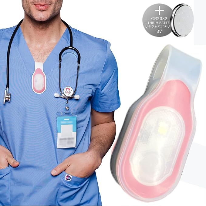 Night Light for Nurse, Hands Free Flashlight，Nurse Light Clip On,Magnetic Flashlight，Nurse Accessories for Work，Clip on Flashlight(2 Extra Battery)