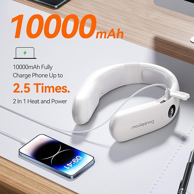 10000mah Rechargeable Neck Warmer,for Necks Up to 8 inches Wide,15 Hours Portable Neck Heater for Men and Women