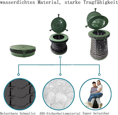 Portable Toilet for Camping Portable Folding Toilet with Carry Bag, Retractable Travel Toilet Foldable Stool Camping Toilet for Adults Kids, Height Adjustable & Sturdy Capacity 880 Lbs