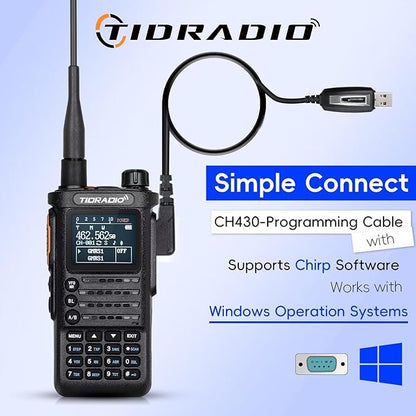 (2nd Gen) TIDRADIO TD-H8 GMRS Radio Long Range Two-Way Radio with USB-C 2500mAh Battery,APP Programmable,Dual Band and NOAA Weather Receiver & Scan,SOS,DTMF,Walkie Talkie,Support Chirp (1 Pack)