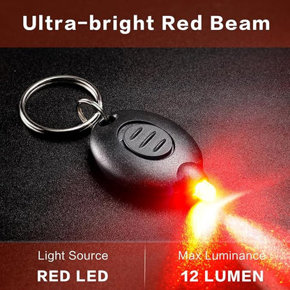 8 Pack Ultra Bright Red LED Keychain Flashlight, Mini Red Light Keychain Flashlight, Red Keychain Flashlight for Night Observation