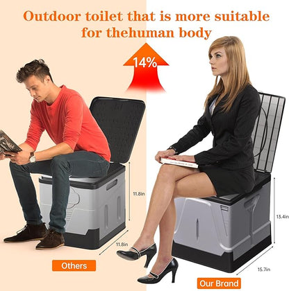 Camping Toilet, Composting Toilet with Biodegradable Bags, Portable Potty for Adults, Folding Toilet for Car Camping Hiking Long Trips Beach