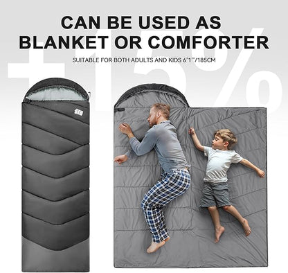 Sleeping Bags for Adults Cold Weather & Warm,Backpacking Camping Sleeping Bag for Tall Girls Boys,Lightweight,Compact,Waterproof Camping Gear for Traveling,Hiking,Hotel,Outdoor & Indoor
