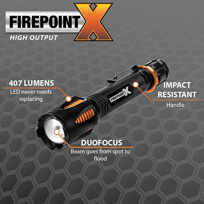 Performance Tool W2651 407 Lumen FirePoint X 2AA Flashlight