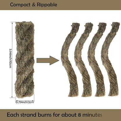 Fat Rope Stick Fire Starter Tinder Waterproof Wind-Resistant Outdoor Quick Fire Kit for Bushcraft Survival Backpacking Camping Hiking-12 Pieces