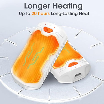 Hand Warmers Rechargeable, 2 Pack 20Hrs Long Heating Pocket Size Electric Handwarmers, Portable USB Hand Warmer Heater Therapy Great Gift for Christmas Outdoors, Hunting, Golf, Camping Men Women