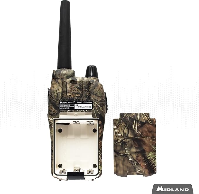 Midland – Handheld GMRS 50 Channel Two-Way Radio - Long Range Walkie Talkies with Rechargeable Batteries - GXT1050VP4 - Hiking Hunting Camping Gear – Boom Mic headsets - Mossy Oak Camo – Combo 2 Pack