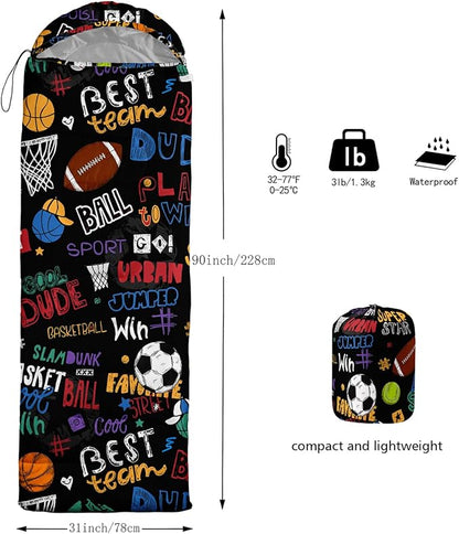 Sleeping Bags for Adults Kids,Backpacking Camping Sleeping Bag for Girls Boys Lightweight Waterproof Cold/Warm Weather Sleeping Bag for All Season