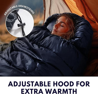 0 Degree XXL Sleeping Bags for Adults Cold Weather,Camping Sleeping Bag with Compression Sack for Winter Hiking, Hunting,Traveling