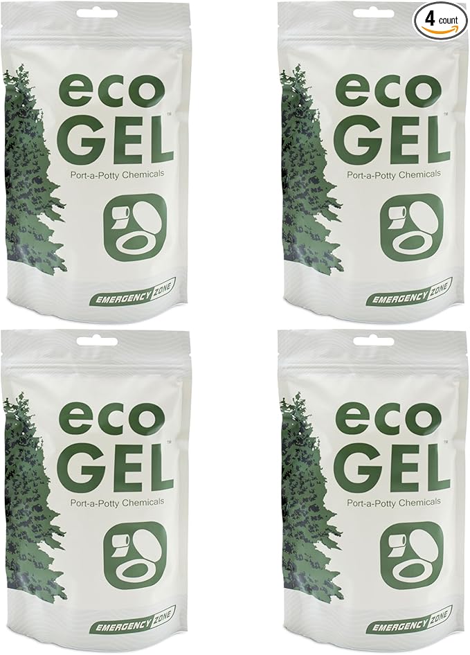 Emergency Zone Eco Gel Port-a-Potty Chemicals - Liquid Waste Gelling and Deodorizing Powder