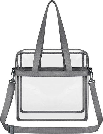 USPECLARE Clear Tote Stadium Approved, Security Travel & Gym Clear Bag for Work Sports Games Concerts
