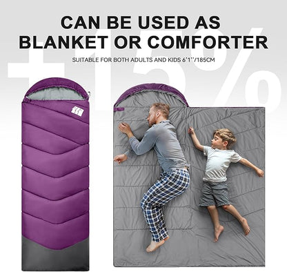 Sleeping Bags for Adults Cold Weather & Warm,Backpacking Camping Sleeping Bag for Tall Girls Boys,Lightweight,Compact,Waterproof Camping Gear for Traveling,Hiking,Hotel,Outdoor & Indoor