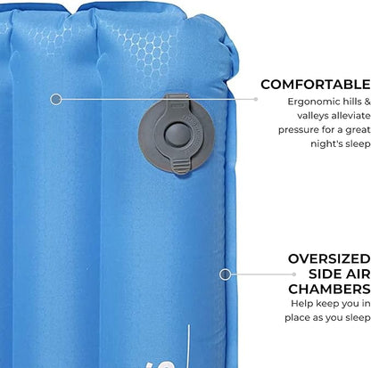 Teton Self Inflating Sleeping Pad, Inflatable Camping Sleeping Pads, Compact Mat for Camping, Backpacking, and Hiking.