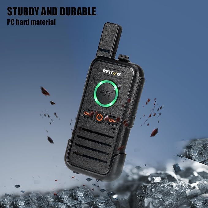 Retevis RB45 Rechargeable Walkie Talkies Long Range,Portable 2 Way Radio for Adults,Emergency Alarm,Dual PTT Two Way Radios for Cruise Camping Family Outdoor(4 Pack)