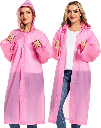 Rain Ponchos for Adults Reusable Raincoats Survival Heavy Duty Military Impermeable 2 Packs Rain Coat…