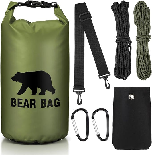 1 Set Bear Food Bag for Camping Ultralight Food Bag Hanging System Includes Waterproof Bear Bag, Nylon Ropes, Hooks for Camping Backpacking