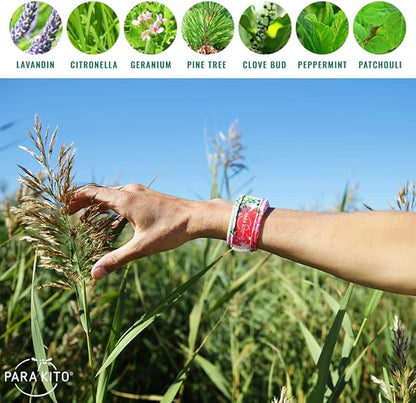 PARA'KITO Bug & Mosquito Bracelets for Kids | Mosquito Spray Alternative | Waterproof, Outdoor Insect Wristband w/Natural Essential Oils | Hiking, Trekking & Camping Accessories (Castle)