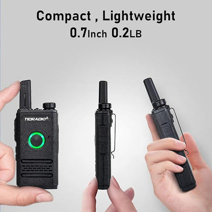 TIDRADIO TD-M6 Radios Walkie Talkies for Adults Two Way Radios Long Range, 22 Channels,Dual PTT for Manufacturing Restaurant Business Commercial Hunting Hiking 2 Pack