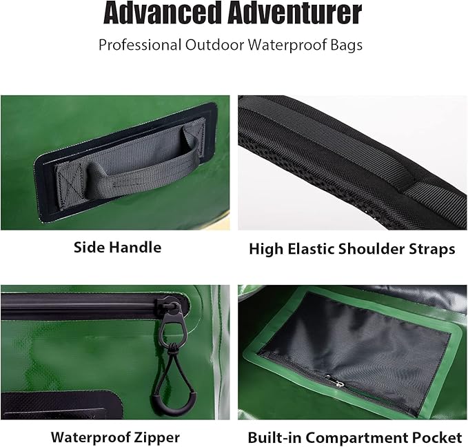 Buffalo Gear Large Waterproof Dry Bag - 150L Super Waterproof Duffel Bag Heavy Duty Waterproof Travel Bag for Boating Kayaking Motorcycling Hunting Camping