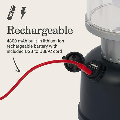 Coleman Classic Recharge 800 Lumens LED Lantern, Durable Water-Resistant Lantern with Built-in Rechargeable Batteries, Ideal for Camping and Emergencies