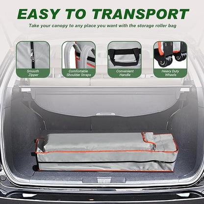 Eurmax USA NOMATTER ONE-Person Open&Close 10x10ft Pop Up Canopy Tent，Portable Shelter Canopy for Outdoor Events，Instant Canopies, Temporary Sunshade,Bonus 4 Sand Bags(Hi-Vis Orange)