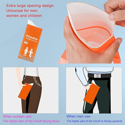Portable Emergency Urinal Bag, 24 Pack Travel Urine Bag, 900ml Unisex Pee Bag, Resealable Disposable Urinal for car, Traffic Jams, Camping, Road Trips, Pregnant Women, Patients, Children
