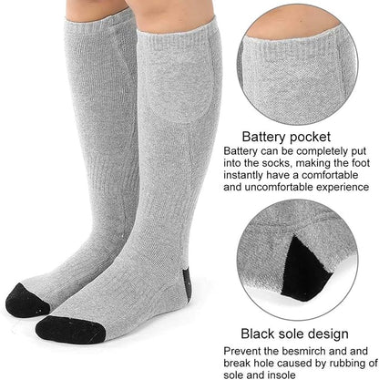 Heated Socks for Men Women, 4-5 Hours -Lasting Heating Thermal Stockings Winter 50℃ Warm Socks for Camping Hiking Fishing Skiing Hunting Foot Warmer, Nice Gift Socks, 4.5v