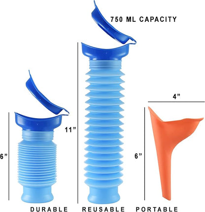 Emergency Urinal for Car & Men Outdoor Portable Shrinkable Pee Mini Urine Bottle for Travel Camping