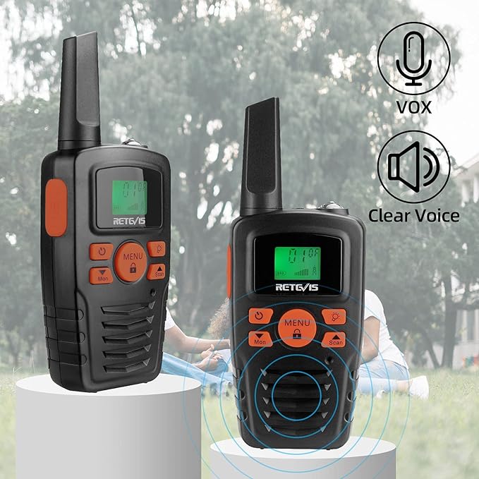 Retevis RA35 Walkie Talkies for Adults Kids, Long Range Walkie Talkies, Easy to Use Clear Sound, Portable 2 Way Radio, 22CH VOX Flashlight, Kids Walkie Talkie Set of 2 for Camping Hiking Car Travel