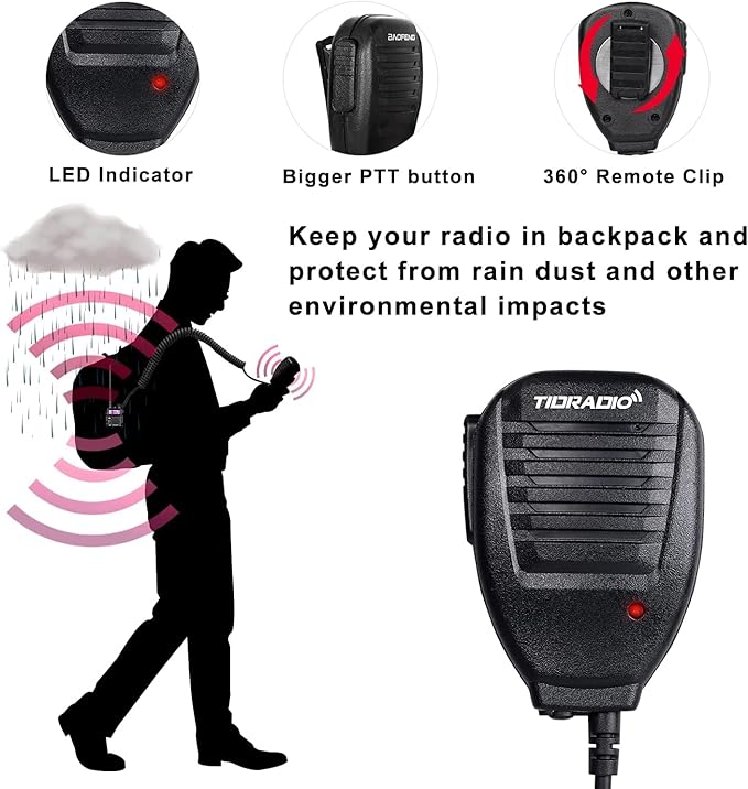TIDRADIO GM-5R GMRS Radio, Two Way Radio GMRS Repeater Capable, with 3800mAh Battery,Wireless Programmer，Dual Band Scanning Receiver and NOAA Weather & Alarm (2 Pack)