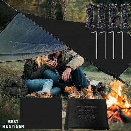 Heavy Duty Survival Blanket -Multifunctional Reflective Tarp Thermal Blanket - 60" x 83" Waterproof Sandproof for Camping Hiking Outdoors Multifunctional Emergency Blanket