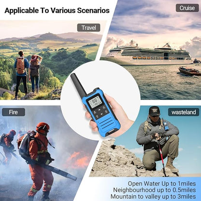 Walkie Talkies Long Range walkie talkie for Adults with 22 Channels FRS Radio for Kids VOX Scan LCD Display with LED Flashlight for Field, Survival Biking Hiking Cruise Ship Camping (no battery)