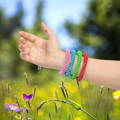 25 Pack Mosquito Repellent Bracelets for Adults & Kids, DEET-Free Bands, Individually Wrapped Repellent Wristbands