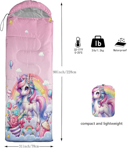 HOSIMA Dear Hunting Pattern Cold Weather Sleeping Bags for Adults,Black Light Weight Sleeping Bags for Kids Adults,WaterProof Sleeping Bags for Outdoors Hiking.