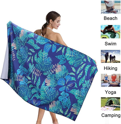 CHARS Microfiber Quick Drying Beach Towel Super Absorbent & Sand Free Towel for Kids Teens Adults Travel Gym Camping Pool Yoga Outdoor and Picnic(63"×31"/63"×39")