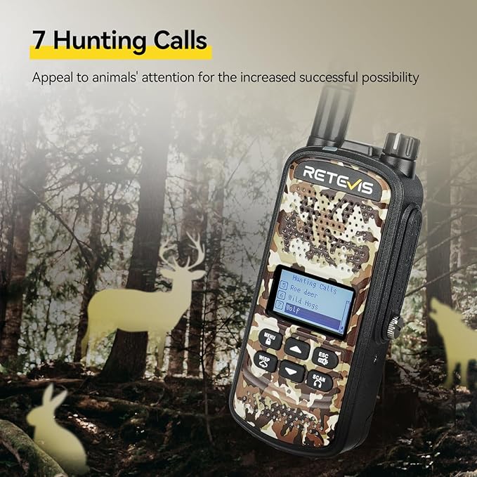 Retevis EZTalk 2 GMRS Two Way Radio, IP67 Waterproof Walkie Talkies, 2200mAh, NOAA, Rechargeable Hunting Radios Long Range, Handheld Walkie Talkie for Adult, Hunting Camo 2 Pcs