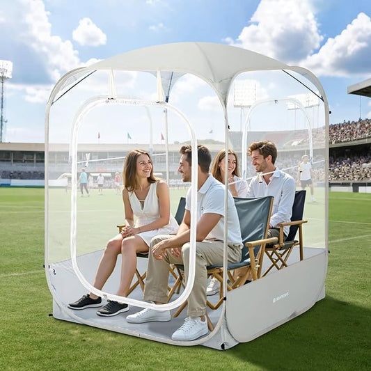 Sports Pods, Instant Pop Up Bubble Tent Fits 3-4 Persons, No Condensation, Spacious Interior, Ultra Visibility for Outside Sports Events, Fishing, Ultra Visibility, All Weather Protection