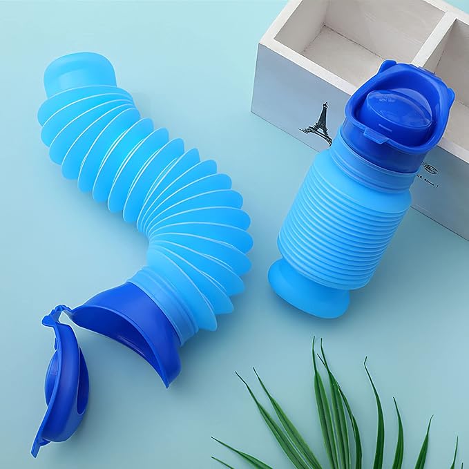 Adjustable Emergency Urinal 750ml, Portable Toilet for Car, Portable Mini Outdoor Camping Travel Shrinkable Personal Mobile Toilet Potty Pee Bottle for Kids Adult