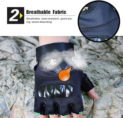 LED Flashlight Gloves, Half Finger Lighted Gloves Gifts for Men Women, Flashlight Gloves with 8 LEDs Stocking Stuffers Cool Gadgets Christmas Birthday Gifts for Men and Women