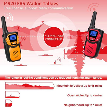 Walkie Talkies for Kids Rechargeable, Easy to Use Family Walky Talky Toy for 3-12 Years Old Boys and Girls Birthday for Camping Hiking Outdoor with Regular Micro-USB Charger/Battery